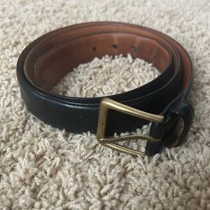 Polo Ralph Lauren black genuine Leather Mens Belt Size 38 solid brass